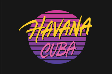 Havana Cuba lettering design
