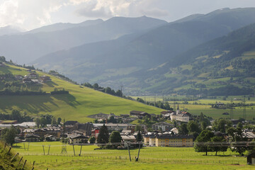 Panorama of Kaprun, resort village in the Austrian Alps