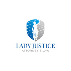 lady justice logo, law firm logo design vector illustration