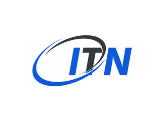 Fototapeta premium ITN letter creative modern elegant swoosh logo design