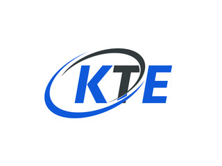 KTE letter creative modern elegant swoosh logo design
