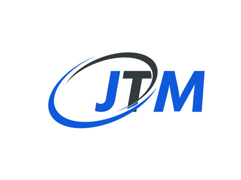 JTM letter creative modern elegant swoosh logo design