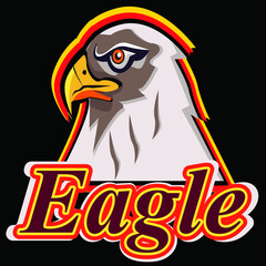 illustration, sport, logo, mascot, vector, symbol, eagle, design, bird, animal, icon, emblem, team, badge, head, esport, wild, art, wing, sign, game, hawk, character, angry, power, gaming, predator, g