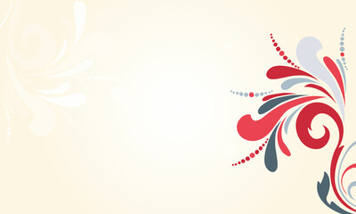 abstract floral background in red gray vector