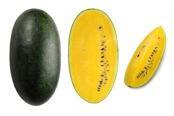 Yellow watermelon isolated.