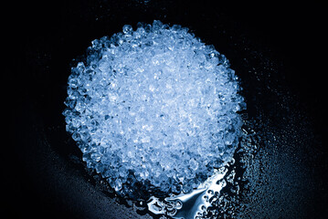 Ice crystal cubes, space for text or design.