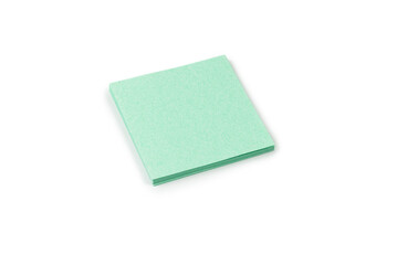 A sticker and a paper clip isolated on a white background
