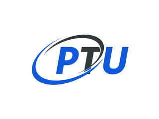 PTU letter creative modern elegant swoosh logo design