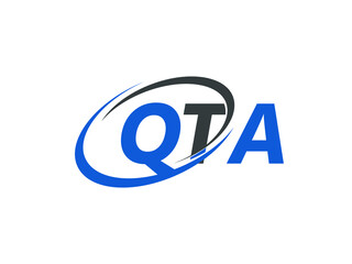 QTA letter creative modern elegant swoosh logo design