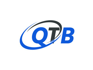 QTB letter creative modern elegant swoosh logo design