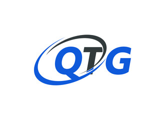 QTG letter creative modern elegant swoosh logo design