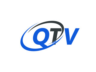 QTV letter creative modern elegant swoosh logo design