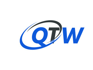QTW letter creative modern elegant swoosh logo design