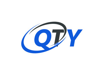 QTY letter creative modern elegant swoosh logo design