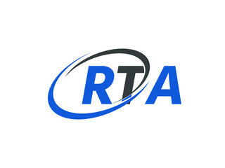 RTA letter creative modern elegant swoosh logo design