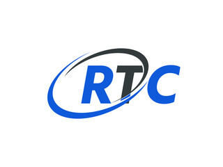 RTC letter creative modern elegant swoosh logo design
