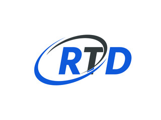 RTD letter creative modern elegant swoosh logo design