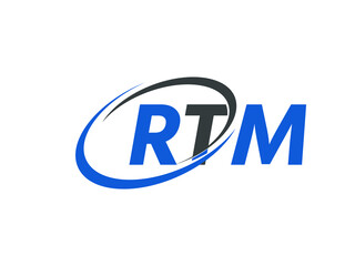 RTM letter creative modern elegant swoosh logo design