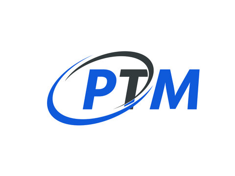 PTM letter creative modern elegant swoosh logo design