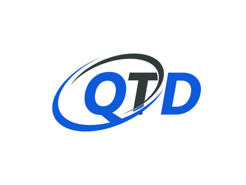 QTD letter creative modern elegant swoosh logo design