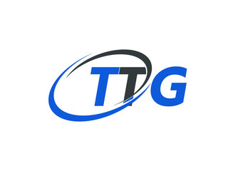 TTG letter creative modern elegant swoosh logo design