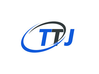 TTJ letter creative modern elegant swoosh logo design
