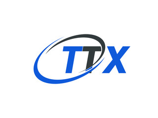 TTX letter creative modern elegant swoosh logo design