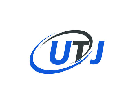 UTJ letter creative modern elegant swoosh logo design