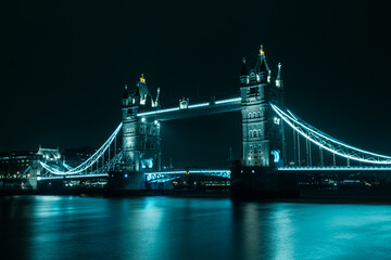 Tower Bridge in London at night