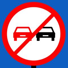 End of no overtaking where the road widens road traffic sign