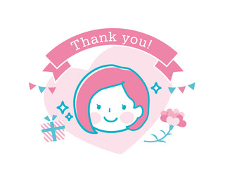 母の日のロゴデザインイラスト素材