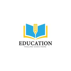 Online education logo template. Distance learning vector design. Computer monitor and open book illustration