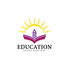 Online education logo template. Distance learning vector design. Computer monitor and open book illustration