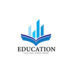 Online education logo template. Distance learning vector design. Computer monitor and open book illustration