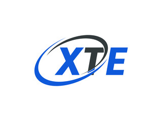 XTE letter creative modern elegant swoosh logo design