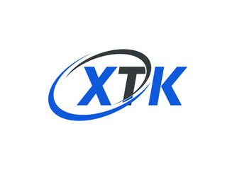 XTK letter creative modern elegant swoosh logo design