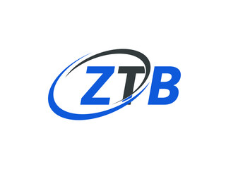ZTB letter creative modern elegant swoosh logo design
