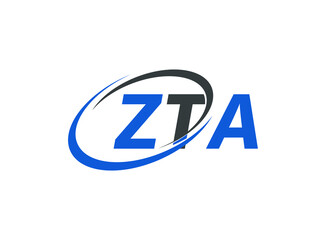 ZTA letter creative modern elegant swoosh logo design