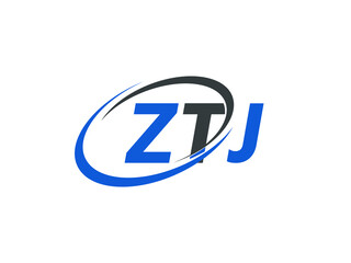 ZTJ letter creative modern elegant swoosh logo design