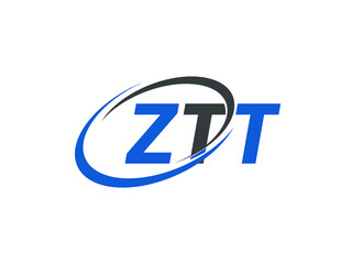 ZTT letter creative modern elegant swoosh logo design