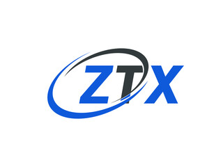 ZTX letter creative modern elegant swoosh logo design