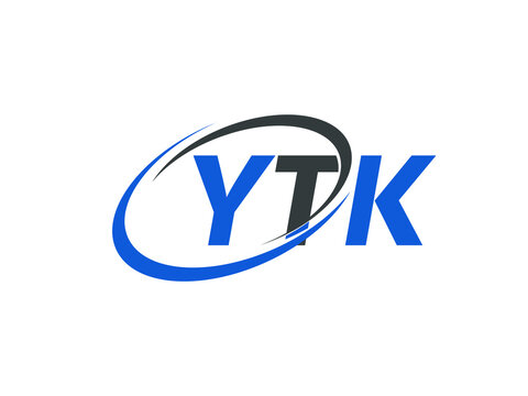 YTK letter creative modern elegant swoosh logo design