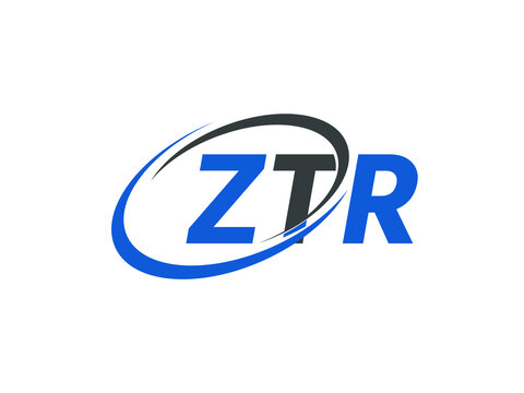 ZTR letter creative modern elegant swoosh logo design