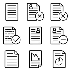 Docs Flat Icon Set Isolated On White Background