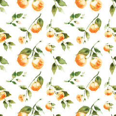 Fresh watercolor citrus design with tangerines