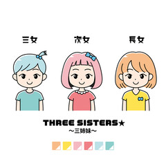 三姉妹　笑顔