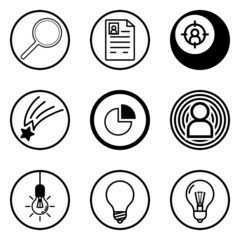 Circles Flat Icon Set Isolated On White Background