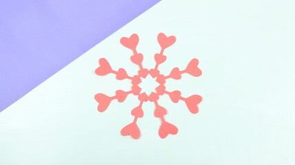 Pink Heart Snowflake - Valentine Wall Decoration Craft