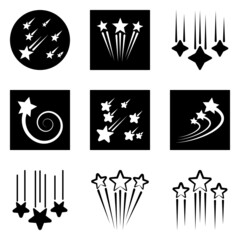 Starfall Flat Icon Set Isolated On White Background