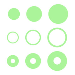 Collection of Green circle paintbrushes on white background. Vector illustration. EPS 10